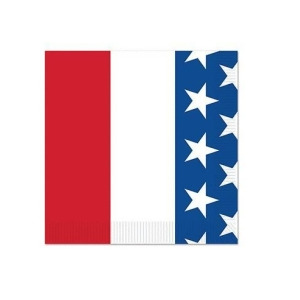 Cub Pack of 192 Red White and Blue with Stars Patriotic Beverage Napkins - All