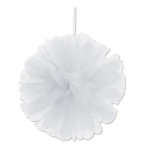 Club Pack of 24 Wispy White Decorative Tulle Balls Hanging Decorations 8 - All
