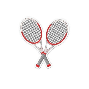 Pack of 12 Red and White Tennis Racquet Cutout Party Decorations 10 - All