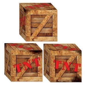 Club Pack of 36 Brown and Red Novelty Tnt Crate Party Favor Boxes 3.25 - All