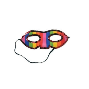 Pack of 12 Red Sequined Rainbow Half Mask Costume Accesories 7 - All