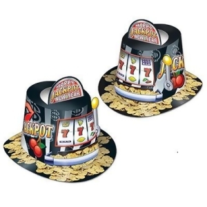 Club Pack of 25 Black Jackpot Casino Slot Machine Pop-Up Hi-Hat Costume Accesories - All