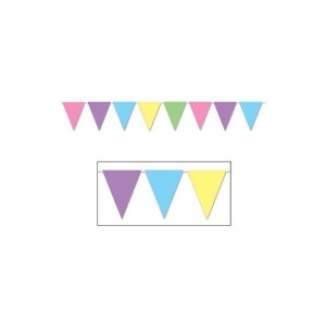 Pack of 12 All-Weather Pastel Pennant Decorative Easter Banners 12' - All