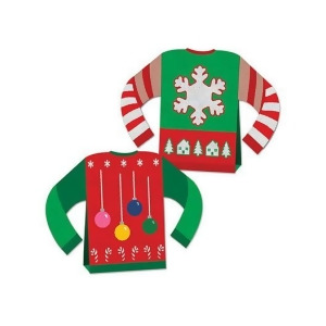 Pack of 12 3-D Ugly Sweater Centerpiece Christmas Table Decorations 8 - All