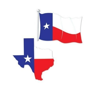 Pack of 24 Western Red White and Blue Texas Lonestar Cutouts Party Decorations 14.5 - All