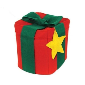 Pack of 6 Square Red and Green Felt Christmas Gift Novelty Hats- Osfm - All