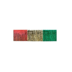 Pack of 6 Red Gold and Green 1-Ply Hanging Metallic Table Skirt Decorations 14' - All