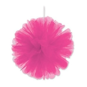 Club Pack of 24 Wispy Cerise Decorative Tulle Balls Hanging Decorations 8 - All