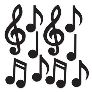 Club Pack of 240 Black Mini Musical Notes Cutout Silhouettes 5.5 10.25 - All