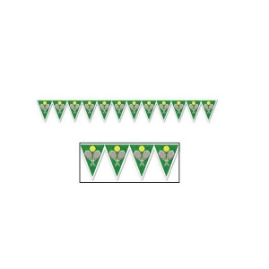 Pack of 12 Green All-Weather Tennis Pennant Hanging Banner Decorations 7'4 - All