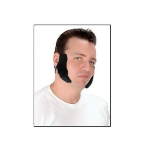 Pack of 12 Jet Black Mutton Chop Sideburn Costume Accessories 4.5 - All