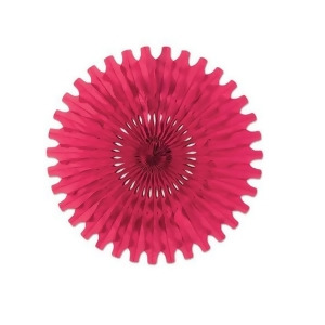 Club Pack of 12 Cerise Tissue Fan Hanging Decorations 25 - All