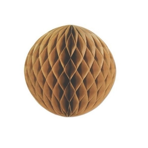 Pack of 12 Natural Brown Kraft Honeycomb-Cut Tissue Ball Hanging Decorations 12 - All