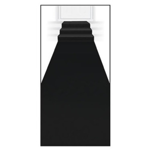 Pack of 6 Poly Black Carpet Decorative Novelty Party Aisle Runners 15' - All