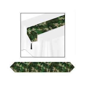 Pack of 12 Green Camo Table Runner Party Decorations 72 - All