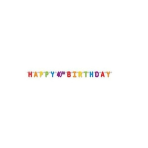 Pack of 12 Colorful Jointed Happy 40th Birthday Banner Hanging Party Decorations 66 - All