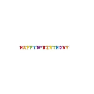 Pack of 12 Colorful Jointed Happy 50th Birthday Banner Hanging Party Decorations 66 - All