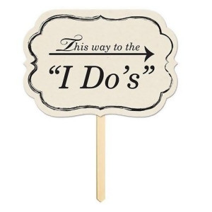 Pack of 6 This Way to the I Do's Pine Yard Sign Outdoor Decorations 14.5 - All