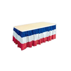 Pack of 6 Red White and Blue Patriotic Decorative Plastic Table Skirtings 14' - All
