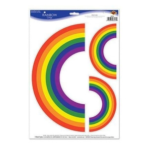 Club Pack of 36 Multi-Color Vinyl Rainbow Cling Party Decorations 17 - All