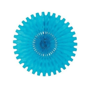 Club Pack of 12 Turquoise Tissue Fan Hanging Decorations 25 - All