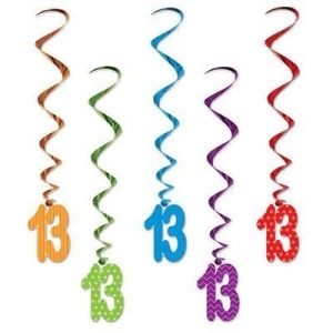 Club Pack of 30 Multi-Color Metallic Whirls Party Hanging Decorations 3' - All