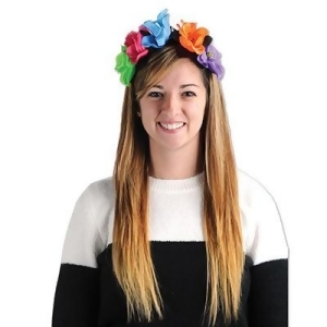 Club Pack of 12 Multi-Colored Day Of The Dead Floral Party Headbands - All