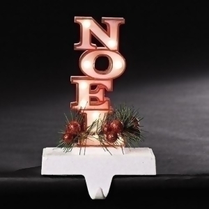 7 Red with Glittered Base Noel Marquee Led lighted Christmas Stocking Holder - All