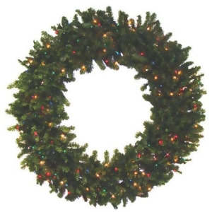 Commercial 7' Pre-Lit Canadian Pine Artificial Christmas Wreath Multi Lights - All