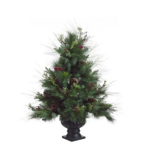 3' Potted Pine Artificial Christmas Tree with Pine Cones and Berries Unlit - All