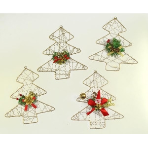Club Pack of 72 Gold Wire Santa Christmas Tree Ornaments - All