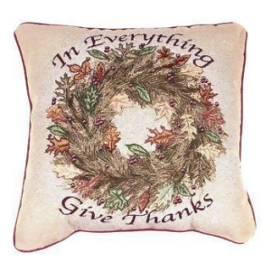 In Everything Give Thanks Thanksgiving Accent Throw Pillow 17 x 17 - All