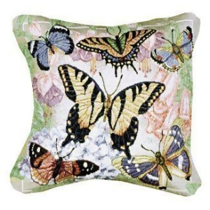 Pack of 2 Decorative Butterfly Flowers Throw Pillows 12 x 12 - All