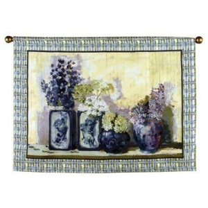 Ladies Mantle Flowers Vases Wall Hanging Tapestry 40 x 54 - All
