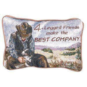 Pack of 2 Best Company Cowboy Dog Decorative Throw Pillows - All
