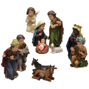 11-Piece Inspirational Religious Children's First Christmas Table Top Nativity Set - All