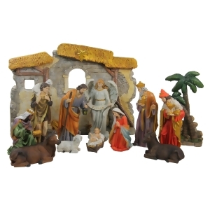 13-Piece Multi-Color Traditional Religious Christmas Nativity Set with Stable 23.25 - All