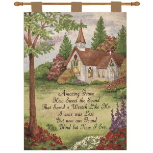 Amazing Grace Church in the Country Wall Art Hanging Tapestry 26 x 36 - All