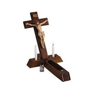 4 Piece Religous Classic Wooden Sick Call Crucifix Set 14 - All