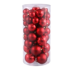 50Ct Red Hot Shiny Matte Shatterproof Christmas Ball Ornaments 2.4 - All