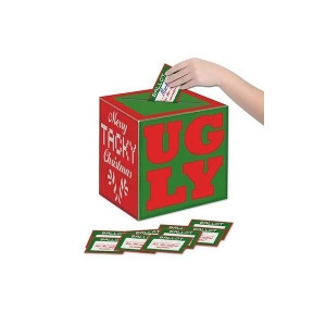 Pack of 6 Christmas Ugly Sweater Ballot Box with Ballots 9 - All