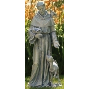36.5 Joseph's Studio Religious St. Francis With Deer Outdoor Garden Statue - All