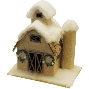 12 Snow Covered Barn with Wreaths Christmas Tabletop Decoration - All