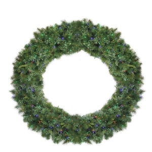 6' Pre-Lit Cashmere Mixed Pine Commerical Artificial Christmas Wreath Multi Led Lights - All