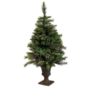 3.5' Pre-Lit Battery Operated Cashmere Potted Christmas Tree Multi Led Lights - All