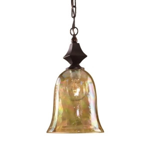 16 Elegant Iridescent Crackled Glass Hanging Bronze Ceiling Light Fixture - All