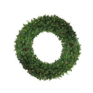 6' Pre-Lit Dakota Red Pine Commercial Artificial Christmas Wreath Clear Dura Lights - All