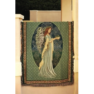 Inspirational Irish Angel Kelly Green Tapestry Throw Rug 50 x 60 - All