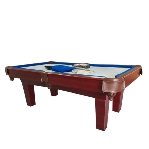 8' Brown and Blue Slate Billiard and Pool Game Table - All