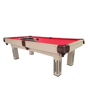 8' x 4.3' Beige Brown and Red Billiard and Pool Game Table - All